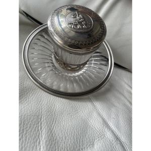 Sugar Bowl And Silver Trivet 