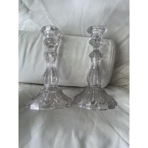 Pair Of Crystal Candlesticks 