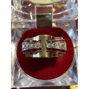 Art Deco Gold Tank Ring 