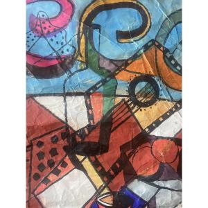 Large Oil Painting By Georges Terzian 