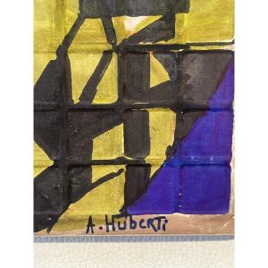 Painting On Ceramic Tile By Huberti 