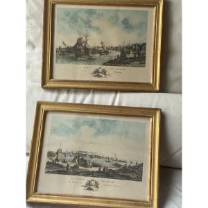 Pair Of Engravings Of The Port Of Fécamper Du Croisic