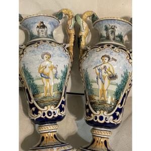 Pair Of Amphora Vases By Antoine Montagnon 