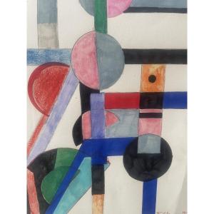 Cubist Painting By Clausen Franciska 