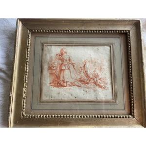 18th-century Sanguine Drawing Of The Farmyard 