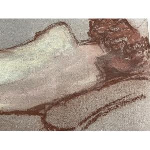 Pastel Drawing Of A Reclining Nude By Pierre Ribera 