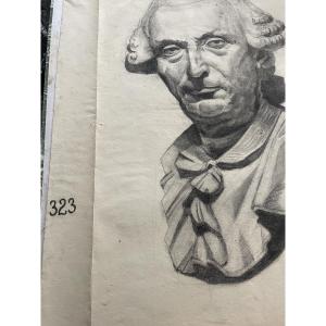 Large Drawing: Man With A Wig