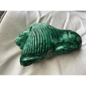 Malachite Lion Sculpture 