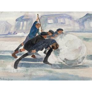 Children And A Snowball 