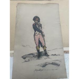 Watercolor; Soldier With A Sword