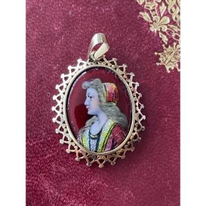 Gold And Enamel Pendant