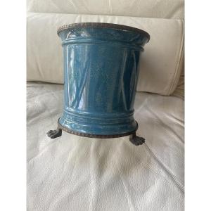 Limoges Earthenware And Metal Pot