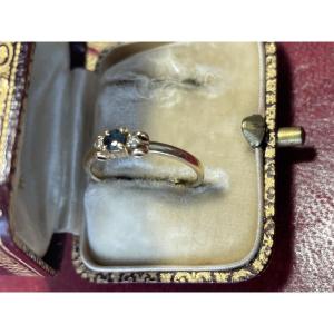 Gold Sapphire And Diamond Ring