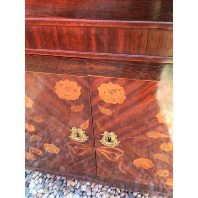 Secretaire Louis XVI D’époque Marqueterie De Fleurs
