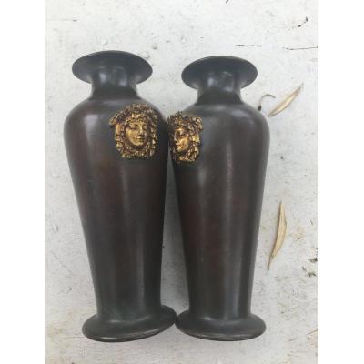 Pair Of Bronze Vases Year 40