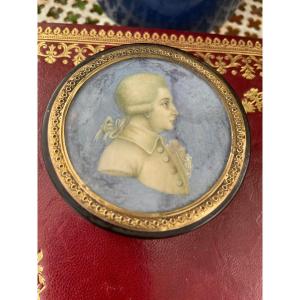 Eighteenth Miniature Ivory, Tortoiseshell And Gold Box