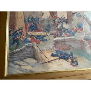 The Battle Of Saint Privat. Watercolor