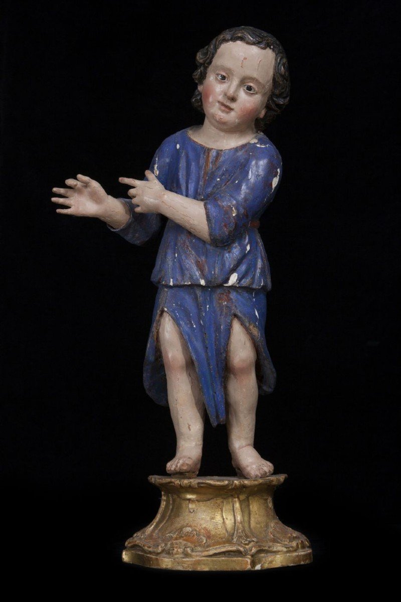 Scuola napoletana del XVII secolo Putto con tunichetta blu