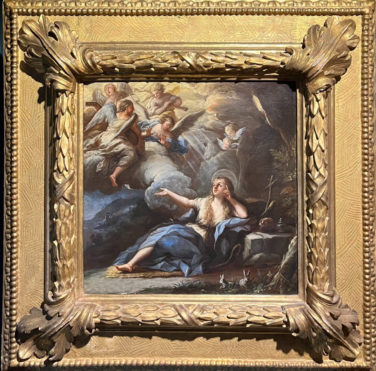 Scuola napoletana XVII secolo Maddalena con Angeli