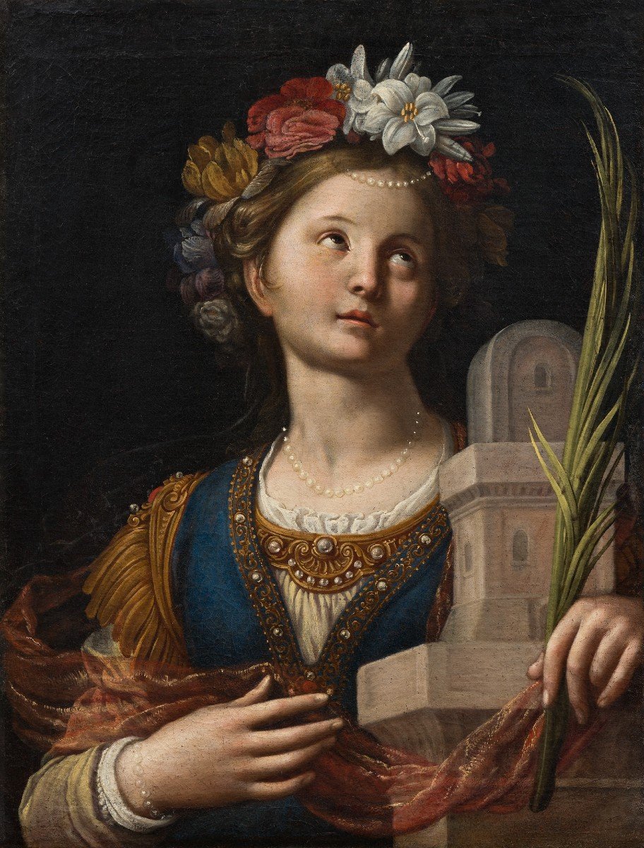 Cerchia di Domenico Zampieri detto il Domenichino (Bologna 1581 - Napoli 1641) Santa Barbara