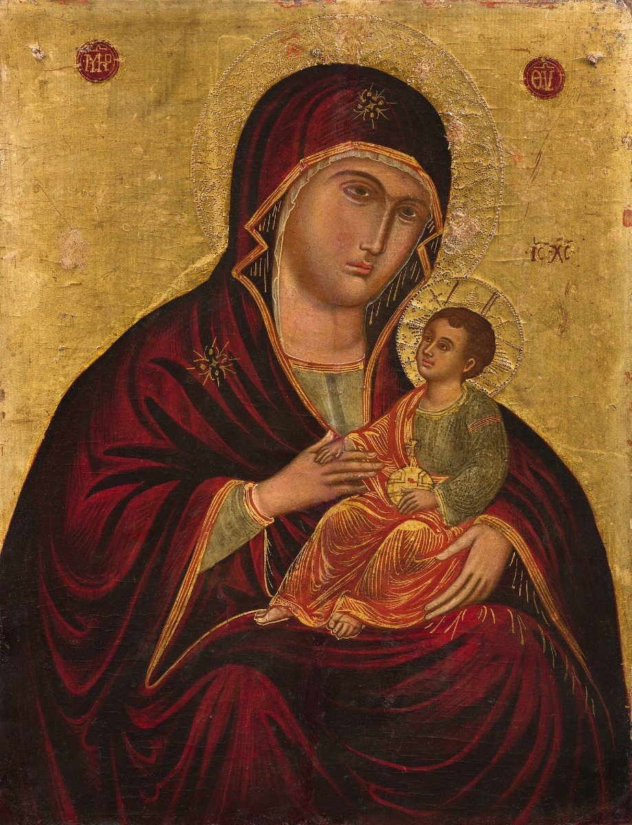 Scuola veneto-cretese del XIX secolo Madonna con il Bambino  