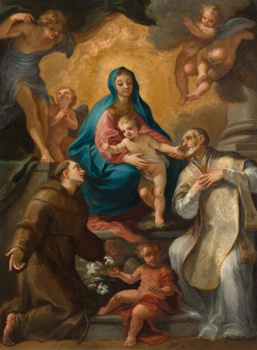 Scuola veneta del XVII secolo,  Madonna col Bambino e santi