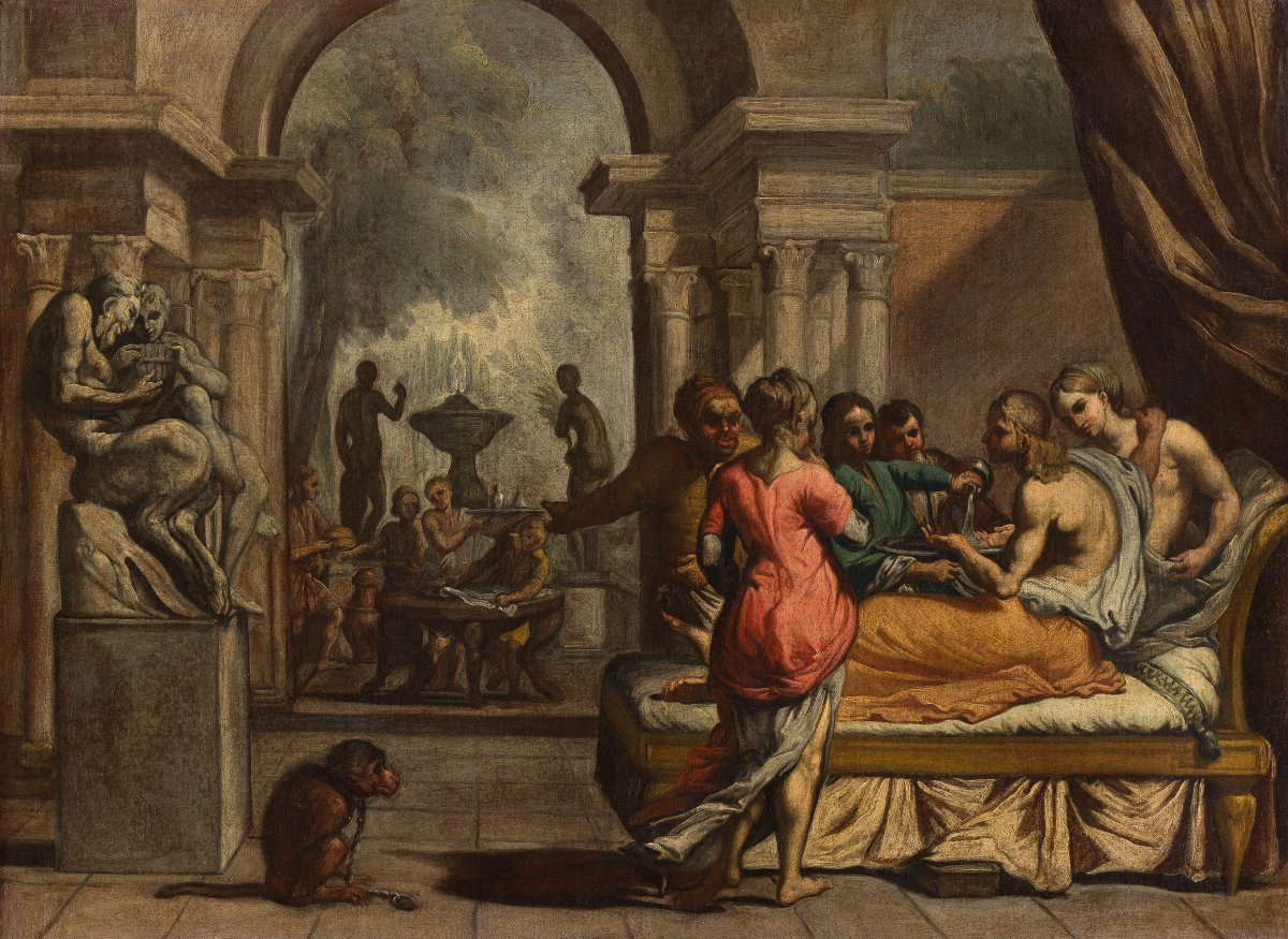 Pietro Testa (Lucca 1612 - Roma 1650) ambito, Le sregolatezze e Il ritorno del Figliol Prodigo -photo-3