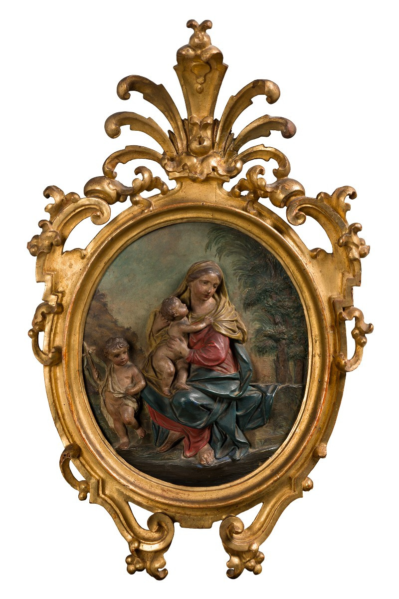 Ambito di Giuseppe Maria Mazza (Bologna, 1653 -1741), Madonna col Bambino e San Giovannino