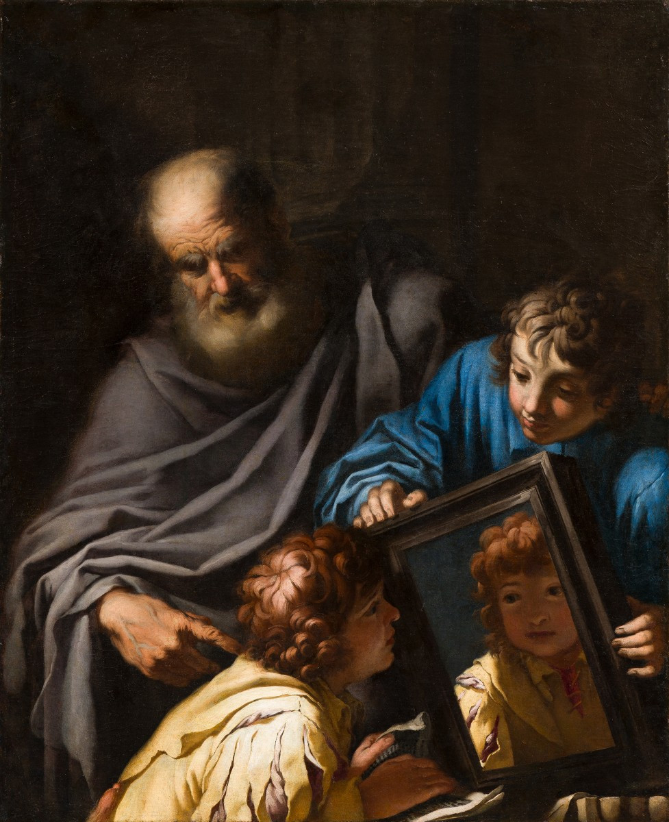 Antonio Zanchi (1631 - 1722), Socrate insegna ai giovani la conoscenza di sé