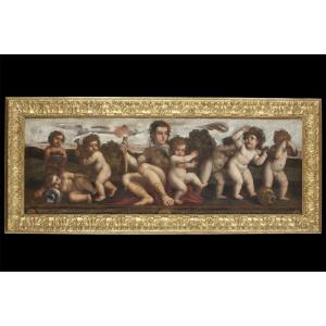 Francesco Brizio, ambito (Bologna 1574-1623) Scena allegorica con gioco di putti