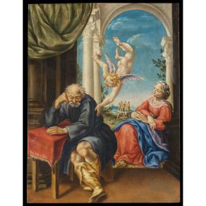 Seguace di Lelio Orsi (Novellara 1511–Reggio Emilia 1587) Il sogno di san Giuseppe