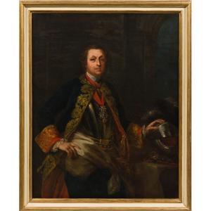 G. Bonito ( 1707- 1789)  Ritratto di gent. con la Croce di Cav. dell'Ordine del Toson d'Oro 