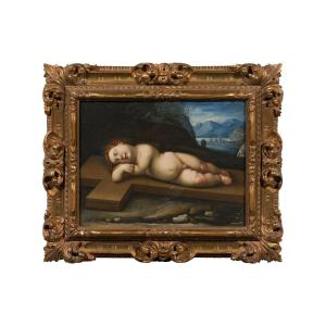 Scuola toscana del XVII secolo, Cristo Bambino addormentato sulla Croce