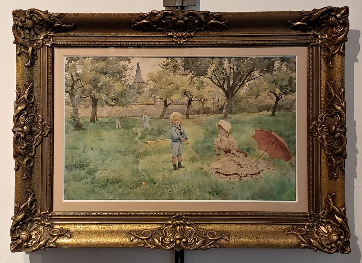 Roger Joseph JOURDAIN (1845-1918) "Jouant Au Golf"