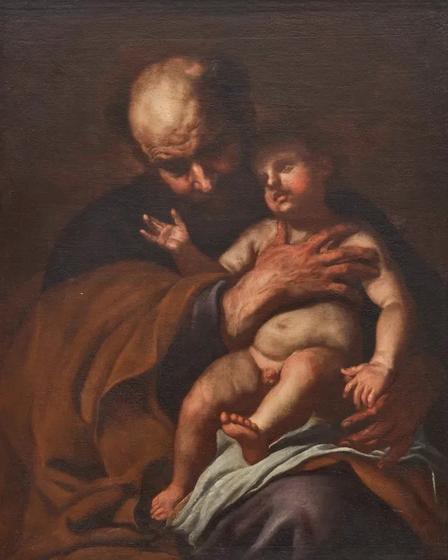 Scuola italiana del XVII secolo titolo: San Giuseppe con bambino