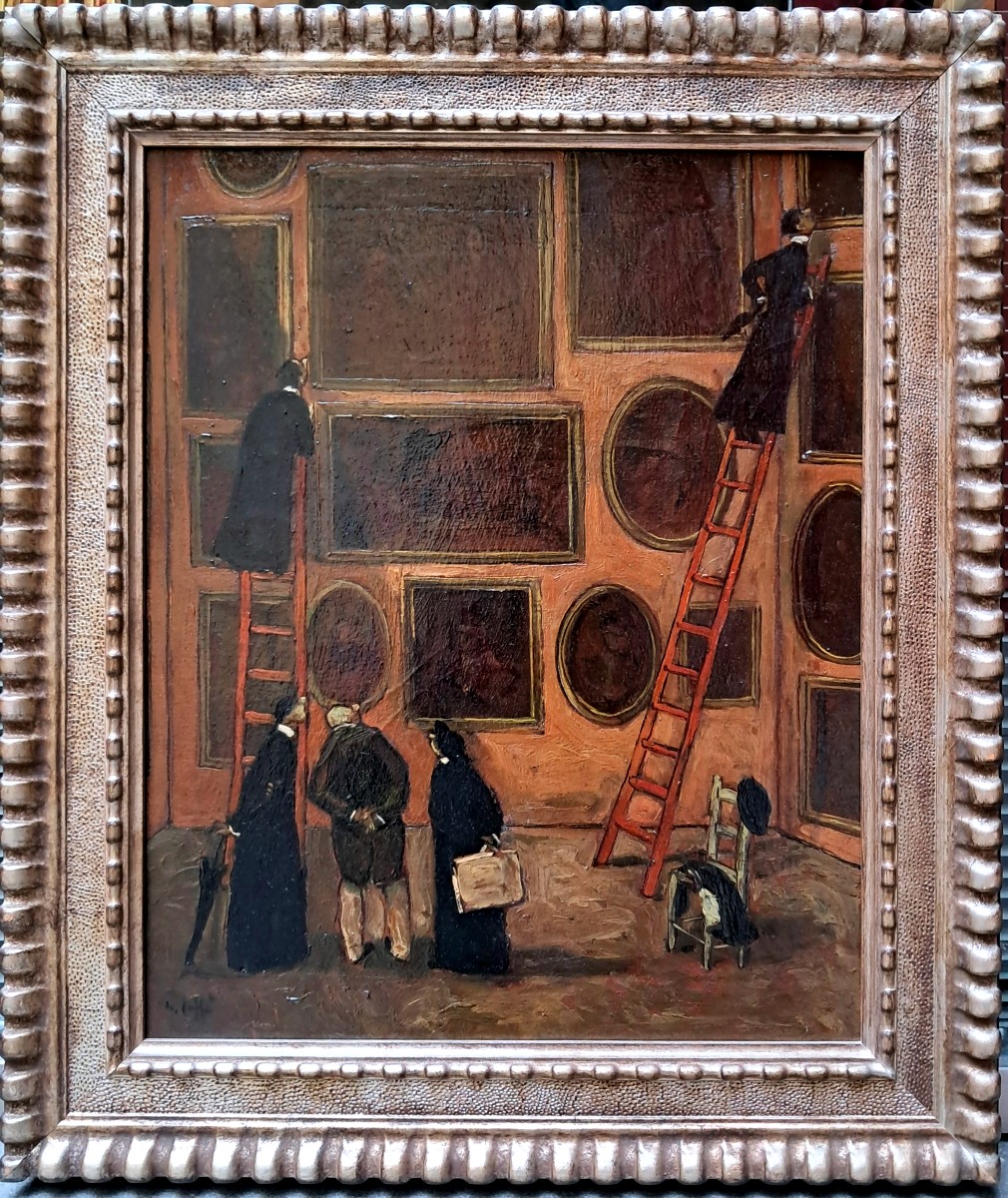 Nino Caffè (1908 - 1975) "Pretini alla Pinacoteca"