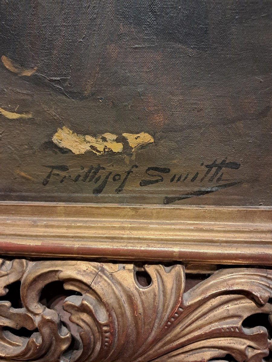 Carl  Frithjof Smith (1859 – 1917) "Scene de ferme"-photo-3