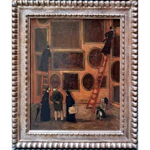 Nino Caffè (1908 - 1975) "Pretini alla Pinacoteca"