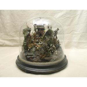 Globe Scene 18th Miniature Characters Cabinet Of Curiosities