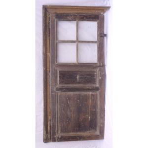 18th Century Oak Glass Door Latch And Handle