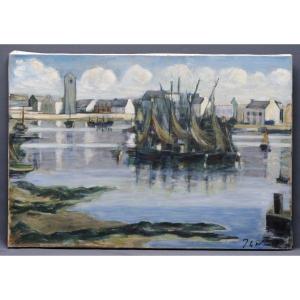 The Port Of Guilvinec 1972 Jacques Le Noane Brittany