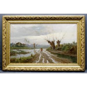 Estève End Of 19th Century J Landscape After The Rain