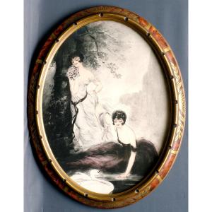 Art Deco Etching By Renaudin Alfred, Circa 1925