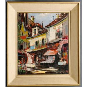 Painting Lucien Desmedt 1965 Montmartre At The Cadet De Gascogne 4 Place Du Tertre 