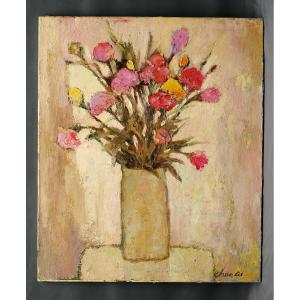 Chen Qi Painting, Bouquet Of Roses, 1970 