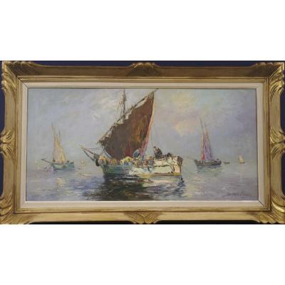 Large Table Bérard Régis Louis Bissinger Marine Boats