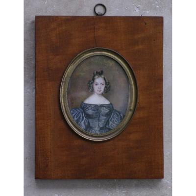 Miniature Romantic Period Jeanne Françoise Olympiade Thomas 1830