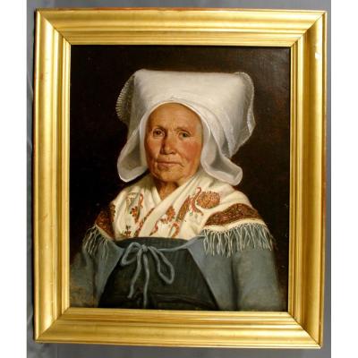 Table 19th Traditional Costume Vendée La Rochelle Headdress