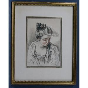 Print By Demarteau After Watteau Manière Aux Deux Crayons