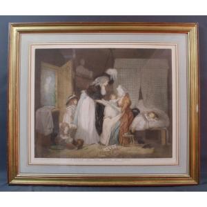Aquatint 1788 William Ward & Morland A Visit To The Child At Nurse